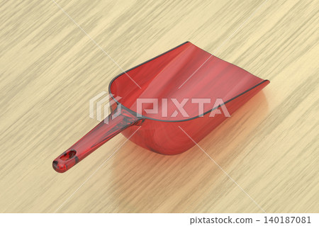 Red plastic scoop 140187081