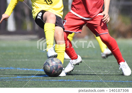 Soccer players competing Soccer players competing 140187306