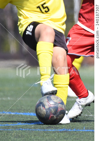 Soccer players competing Soccer players competing 140187307