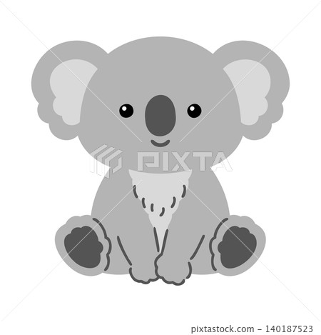 A cute koala illustration (vector) sitting facing forward. 140187523