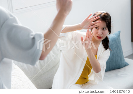 Domestic violence: Man hitting woman Domestic violence: Man hitting woman 140187640