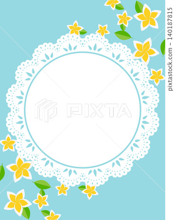 Retro plumeria and lace background (vertical orientation) 140187815