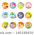 12-Month Calendar Icon 05 140188450