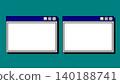 Two horizontal retro computer interface window frames from operating system with alpha channel 140188741