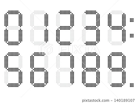電子顯示器風格的黑色數字 140189107