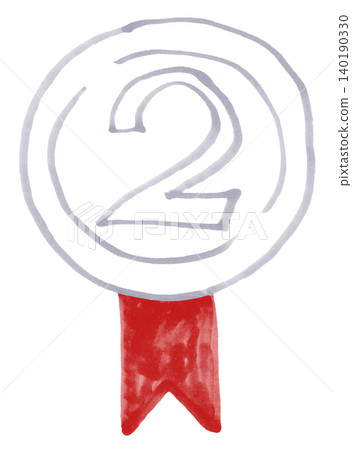 Ranking material medal design with the number 8, drawn with a soft marker. Ranking material medal design with the number 8, drawn with a soft marker. 140190330