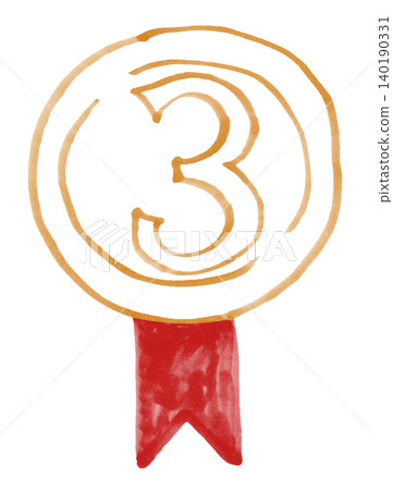 Ranking medal design with the number 9, drawn with a soft marker. Ranking medal design with the number 9, drawn with a soft marker. 140190331