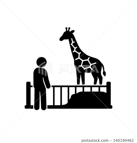 Zoo giraffe exhibit icon Zoo giraffe exhibit icon 140190462