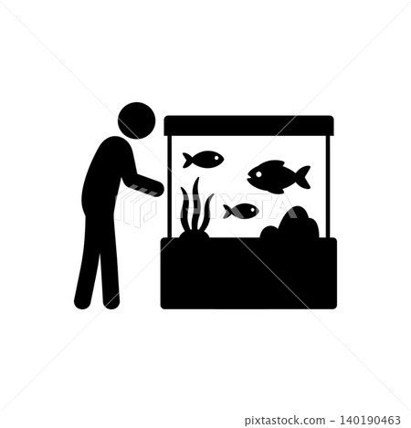 Person watching aquarium icon Person watching aquarium icon 140190463