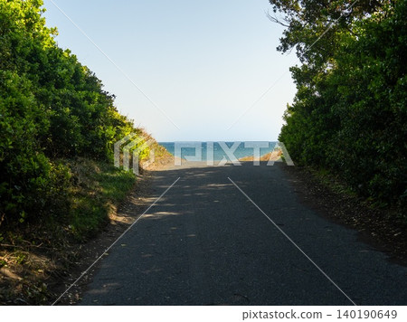 The sea visible beyond the road The sea visible beyond the road 140190649