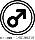 A minimalist masculine symbol that blends naturally into the app's UI. 140190819