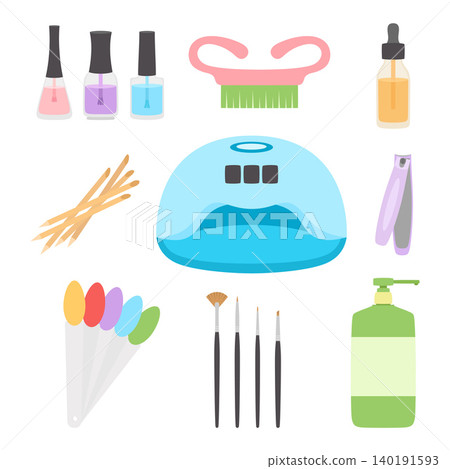 set of tools for manicure isolated on white 140191593
