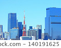 東京港區、東京城市景觀與東京鐵塔風景 140191625