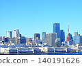 東京港區、東京城市景觀與東京鐵塔風景 140191626
