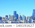 東京港區、東京城市景觀與東京鐵塔風景 140191627