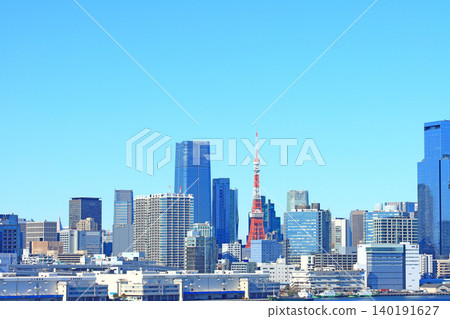 東京港區、東京城市景觀與東京鐵塔風景 東京港區、東京城市景觀與東京鐵塔風景 140191627