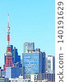 東京港區、東京城市景觀與東京鐵塔風景 140191629