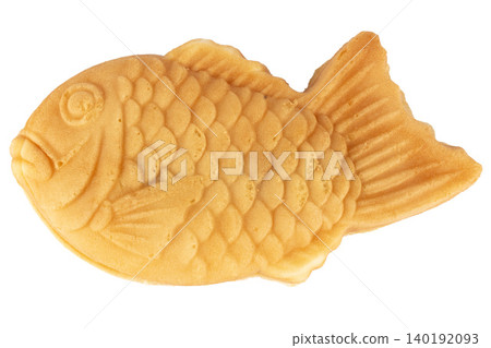 taiyaki with red bean paste isolated on white background taiyaki with red bean paste isolated on white background 140192093