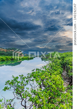 A fantastical cloudscape unfolds across Tanegashima Mangrove Park. A fantastical cloudscape unfolds across Tanegashima Mangrove Park. 140192147