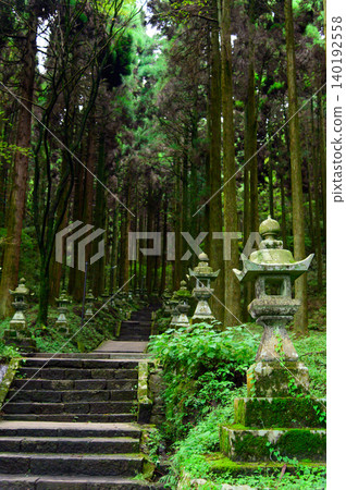 The beautiful scenery of Kamishikimi Kumanoza Shrine in Aso The beautiful scenery of Kamishikimi Kumanoza Shrine in Aso 140192558