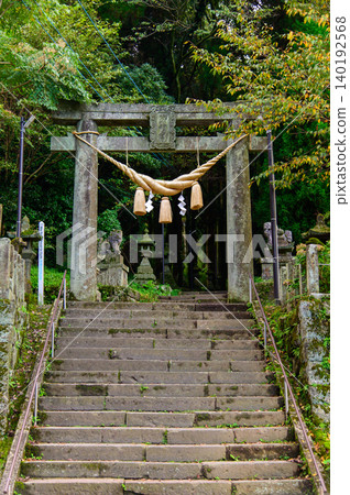 The beautiful scenery of Kamishikimi Kumanoza Shrine in Aso The beautiful scenery of Kamishikimi Kumanoza Shrine in Aso 140192568