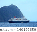 Cruise ships as seen from Yakengahama Observation Deck on Hachijojima Island 140192659