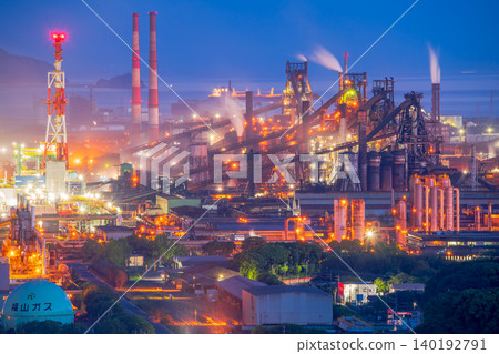 廣島縣福山市工廠夜景 廣島縣福山市工廠夜景 140192791