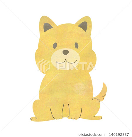 Hand-drawn illustration of a sitting Shiba Inu Hand-drawn illustration of a sitting Shiba Inu 140192887