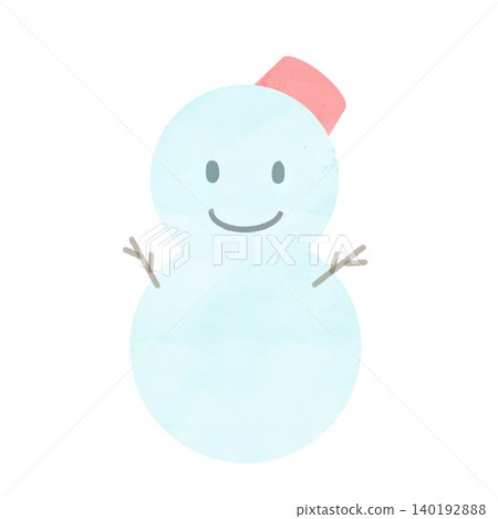 手繪雪人插圖素材 手繪雪人插圖素材 140192888