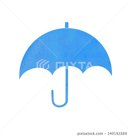 手繪藍色雨傘插圖 140192889