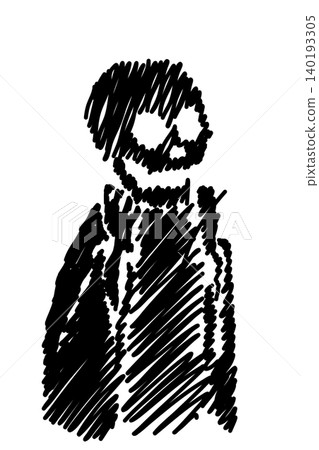 Spooky Skeleton Halloween Illustration in Hand Drawn Sketch Style Spooky Skeleton Halloween Illustration in Hand Drawn Sketch Style 140193305