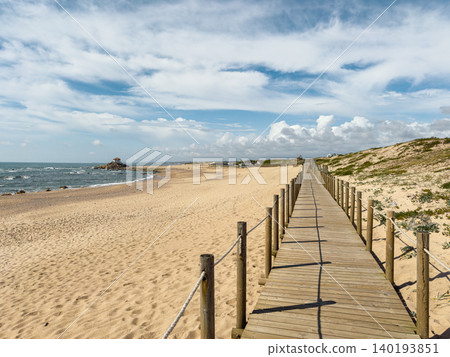 Wooden Boardwalk at Miramar Beach in Portugal Wooden Boardwalk at Miramar Beach in Portugal 140193851