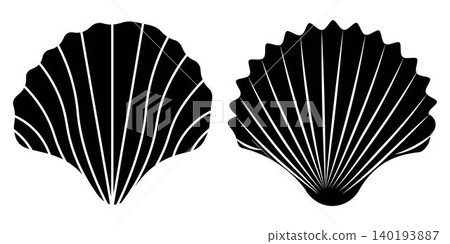 Seashell Silhouette Icon Collection Isolated on White Background Seashell Silhouette Icon Collection Isolated on White Background 140193887