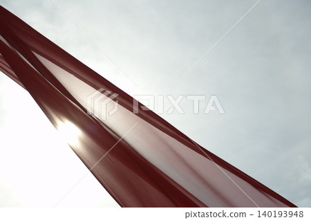 Red Color Cloth Flying In Wind Red Color Cloth Flying In Wind 140193948