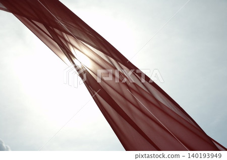 Red Color Cloth Flying In Wind Red Color Cloth Flying In Wind 140193949