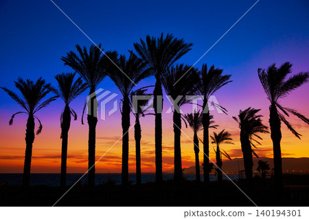 Almeria Cabo de Gata sunset in Retamar beach Almeria Cabo de Gata sunset in Retamar beach 140194301