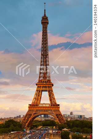 Eiffel Tower in Paris under blue sky France Eiffel Tower in Paris under blue sky France 140194334