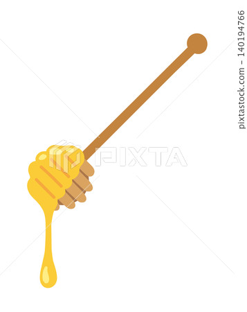 A wooden honey dipper and delicious-looking honey dripping down. 140194766