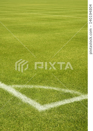 Football green grass field corner white lines Football green grass field corner white lines 140194804