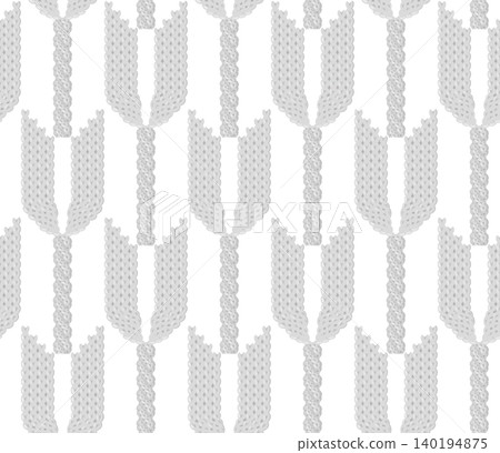 Seamless knit pattern combining arrow feather and Aran patterns - gray Seamless knit pattern combining arrow feather and Aran patterns - gray 140194875