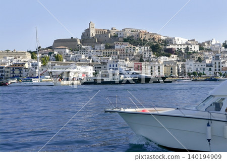 Ibiza Balearic Mediterranean white island in Spain Ibiza Balearic Mediterranean white island in Spain 140194909