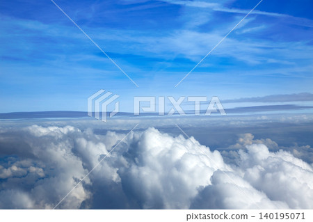 Sea of clouds sky aircraft view Sea of clouds sky aircraft view 140195071