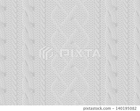 Illustration material of Aran knit fabric_gray Illustration material of Aran knit fabric_gray 140195082