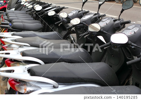 scooter mototbikes row many in rent store scooter mototbikes row many in rent store 140195285