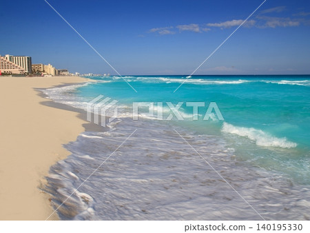 Cancun caribbean sea beach shore turquoise Cancun caribbean sea beach shore turquoise 140195330