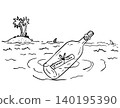 Message in a Bottle at Sea Drawing 140195390