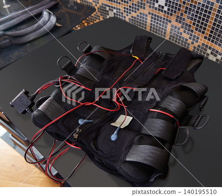 EMS electro stimulation suit detail on black EMS electro stimulation suit detail on black 140195510