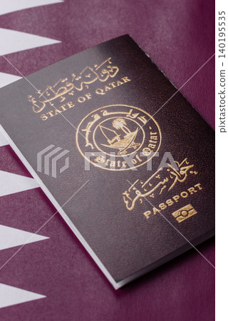 Qatar passport for travelling, flying and doing business. Qatari document Qatar passport for travelling, flying and doing business. Qatari document 140195535