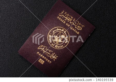 Qatar passport for travelling, flying and doing business. Qatari document Qatar passport for travelling, flying and doing business. Qatari document 140195539