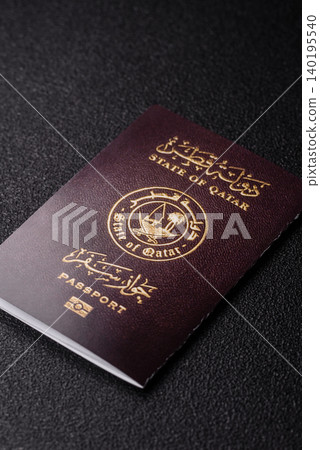 Qatar passport for travelling, flying and doing business. Qatari document 140195540